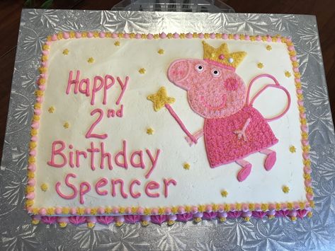 Peppa Pig Sheet Cake Ideas, Peppa Pig Sheet Cake, Pig Sheet Cake, Tiktok Party, Peppa Party, Peppa Pig Birthday Cake, Pig Birthday Cakes, Peppa Pig Cake, Peppa Pig Birthday Party