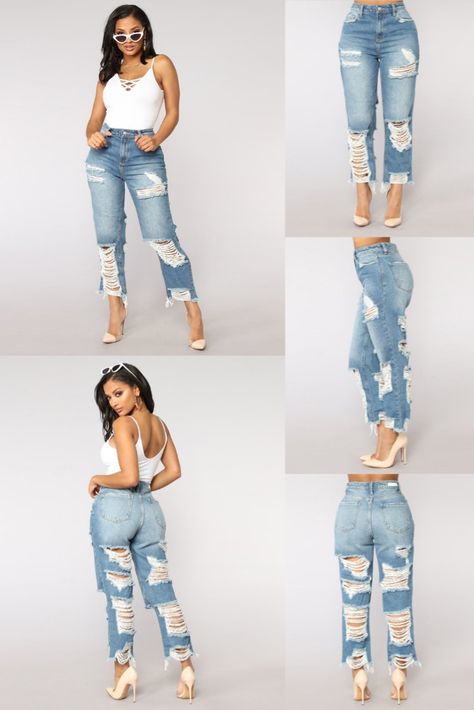 Custom Ripped Loose Design Boyfriend High Waist Jeans Mujer Ladies Hip Hop Plus Size Jeans For Women Ladies Jeans, Jeans For Women, Waist Jeans, Plus Size Jeans, Ripped Jean, High Waist Jeans, Hip Hop, High Waist, Women Jeans