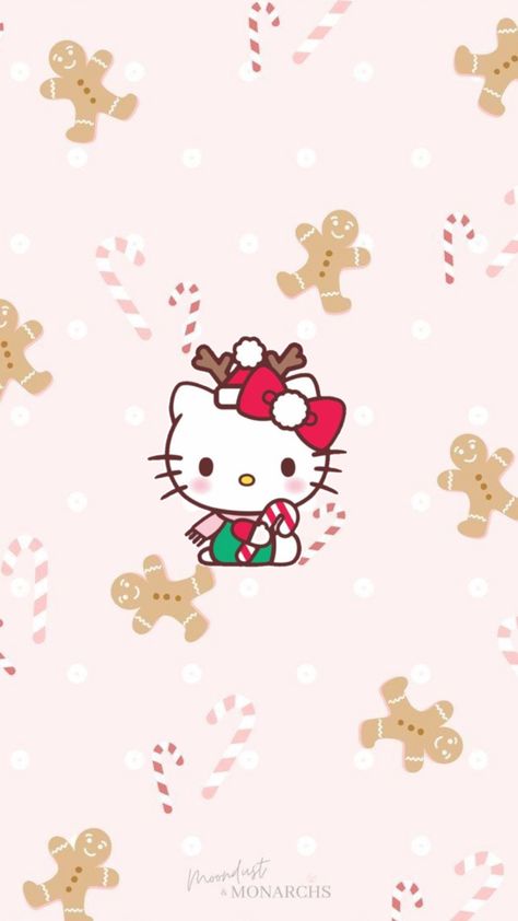 Cute Christmas Hello Kitty Wallpaper, Seasonal Wallpaper Iphone, Christmas Kitty Wallpaper, Pink Hello Kitty Christmas Wallpaper, Hello Kitty Christmas Wallpaper Iphone, Hello Kitty Wallpaper Christmas, Peppermint Wallpaper, Christmas Wallpaper Hello Kitty, Hello Kitty Pink Christmas