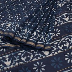 Indigo Cotton Saree, Chanderi Cotton Saree, Indigo Saree, Pure Cotton Sarees, Latest Sarees Online, Cotton Saree Blouse Designs, Simple Saree Designs, Cotton Saree Blouse, Dabu Print