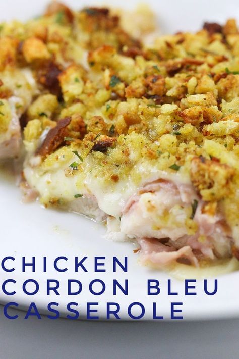 Chicken Hotdish, Chicken Cordon Bleu Casserole Recipe, Hotdish Recipes, Cordon Bleu Casserole, Chicken Cordon Bleu Casserole, Stuffing Casserole, Chicken Cordon, Pot Luck, Chicken Cordon Bleu