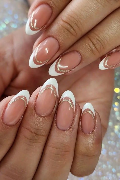 French Tip Nails Round Nail Designs, Acrylic Nails Almond Shape, Graduation Nails, French Tip Nail Designs, Formal Nails, Girly Acrylic Nails, French Tip Acrylic Nails, French Nail Designs, Almond Nails Designs