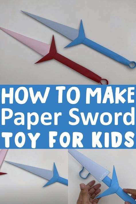 How To Make Easy Paper Sword Toy For Kids Toy Swords For Kids, Diy Swords For Kids, Paper Swords Craft, Gladiator Helmet, Homemade Toys, How To Craft, Crafts Kids, Creative Activities For Kids, Musical Theater