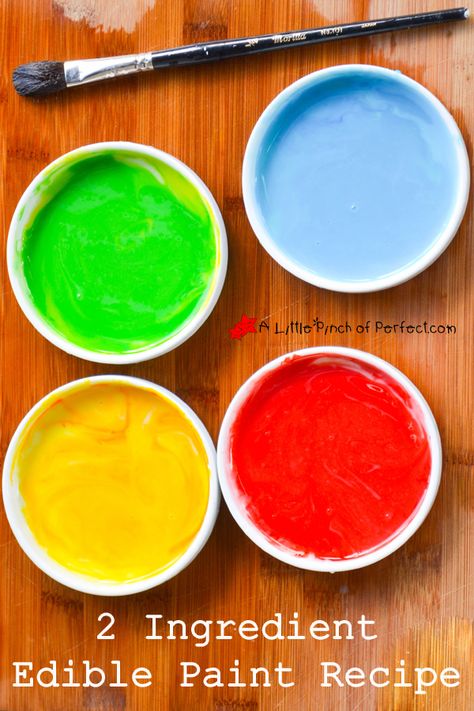 2 Ingredient Edible Paint Recipe (Toddler Safe) - Edible Paint For Cakes, Homemade Sidewalk Chalk, Owl Cakes, Paint Recipe, Diy Edible, Cookie Decorating Party, Paint Cookies, Edible Crafts, Edible Paint