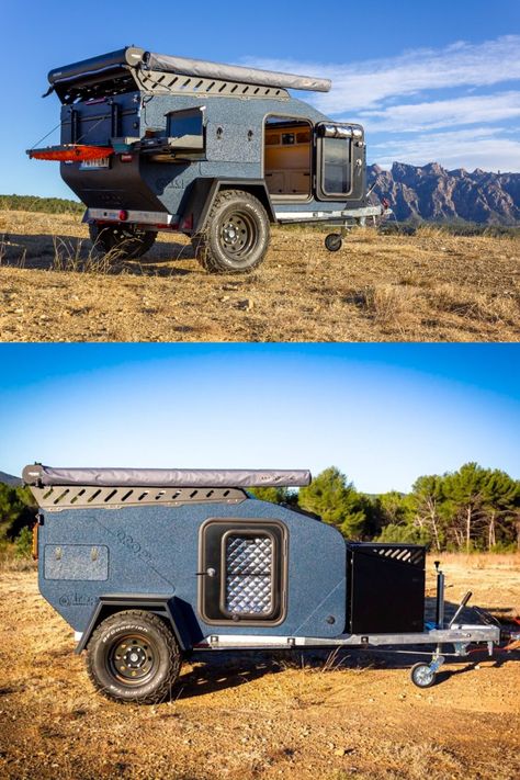 Dropy all-terrain teardrop micro-camper Diy Teardrop Camper, Micro Camper Trailers, Diy Teardrop Trailer, Offroad Trailer, Teardrop Caravan, Homemade Camper, Rv Holiday, Camper Build, Kitchen Setup