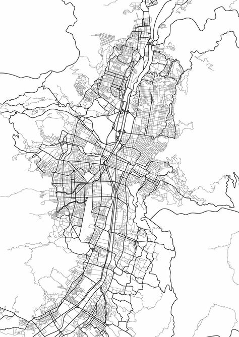 Modern minimal map design and illustration for travel websites, graphic design projects, and real estate advertising Location Map Design Graphics, Marketing Poster Design, Background Architecture, City Maps Illustration, Cartography Art, Map Illustrations, City Outline, Colombia Map, Lineart Illustration