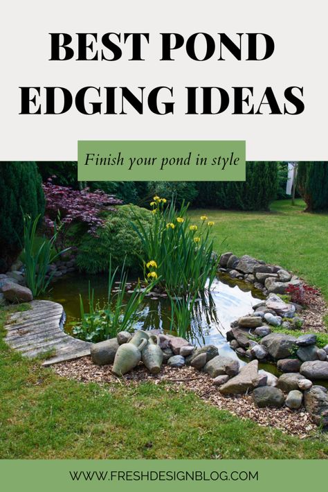 Discover the best pond edging ideas to help finish your pond off in style Pond Edging Ideas, Garden Ponds Ideas, Pond Edging, Pond Rocks, Ponds Ideas, Animal Therapy, Fish Pond Gardens, Backyard Ponds, Outdoors Ideas