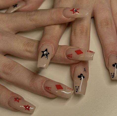 Rockstar Aesthetic Nails, New York Nail Designs, Harley Davidson Nails Design, Tattoo Nails Designs, Street Wear Nails, Formula One Nails, 333 Nails, Rockstar Girlfriend Nails, Skater Nails