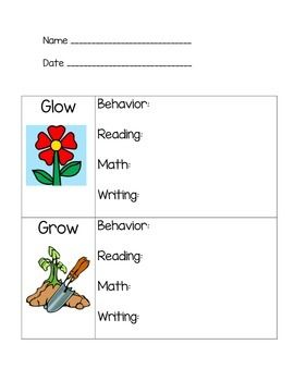 Glow Grow Form - Perfect for Parent-Teacher Conferences! Glow And Grow, Parent Teacher Conference, Conference Forms, Math Writing, Parent Teacher Conferences, Parent Teacher, Parent Communication, Teacher Worksheets, First Grade Teachers