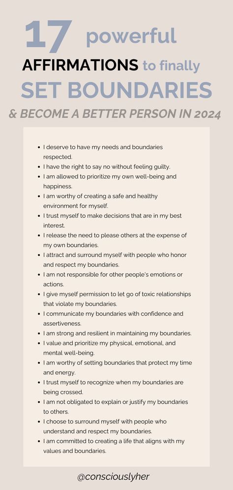 Discover the Power of Affirmations for Setting Healthy Boundaries. Learn how to finally set boundaries with confidence and gain respect in your relationships. Explore a comprehensive list of affirmations that will empower you to establish and maintain healthy boundaries for a happier and more fulfilling life. Boost your self-confidence, protect your time and energy, and create the life you deserve. Healthy Boundaries Relationships, Boundaries Quotes, List Of Affirmations, Relationship Boundaries, Healing Journaling, Setting Healthy Boundaries, Set Boundaries, Relationship Psychology, Emotional Awareness