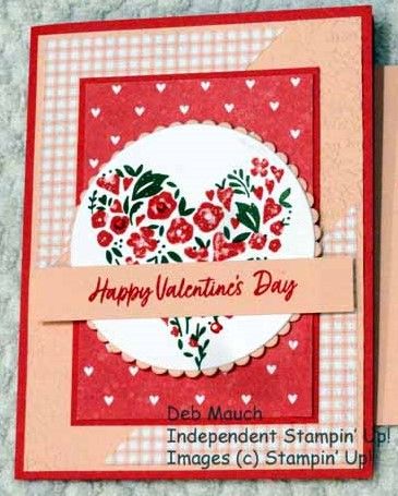 Pink Underlayer, Stampin Up Valentine Cards, Country Bouquet, Valentine Love Cards, Valentine Cards Handmade, Happy Valentines Day Card, Valentine's Card, Bouquet Ideas, Valentine Love