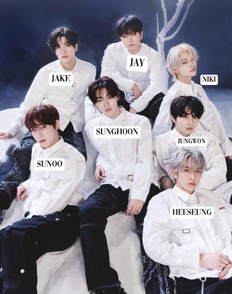 ENHYPEN NOTES 🎀 MEMBERS: Sunoo, Jake, Jay, Niki, Heeseung, Jungwon, and Sunghoon ! FANDOM: ENGENE DEBUT: 2020 KPOPPING RANK: 24th WHAT THEY LOOK LIKE: ￼ ￼ ￼ ￼ GET TO KNOW WHO’S WHO? • Read about the group and visit the member’s profiles on our website. • Do you prefer video? Here’s a good one that will help you get to know who’s who. https:youtu.befbIFwghaDwAsi=6TsiDB04a2XZcbEi PROFILES: ￼ Lee Heeseung english name: Ethan animal representative: 🦌 favorite color: purple, ivory MBTI: INFJ position: main vocalist, lead dancer, rapper birthday: October 15th 2001 (21 years old) zodiac sign: libra height: 6’0 personality: he's very cool imo, he was being truthful when he said that he liked when people thought he was cool. he's very sweet too, he's super Jungwon And Sunghoon, Rapper Birthday, Mbti Infj, Jake Jay, Birthday October, English Name, Lee Heeseung, Zodiac Sign Libra, Infj