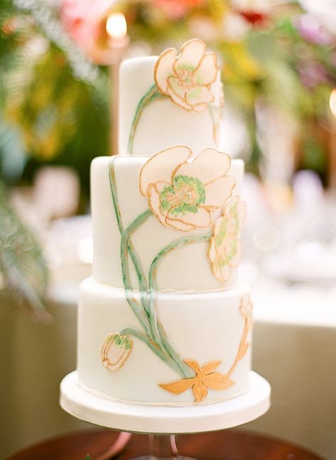 Art Nouveau cake    #wedding #weddings #weddinginspiration #aislesociety #engaged #vintagewedding Vision Ideas, Art Deco Wedding Cake, Art Nouveau Wedding, Cakes Decor, Painted Wedding Cake, Nouveau Wedding, Art Nouveau Weddings, Canadian Wedding, Chic Vintage Brides