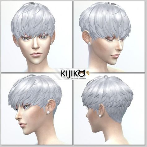 Kijiko Sims: Short Hair With Heavy Bangs for her for Sims 4 Sims Short Hair, Heavy Bangs, Sims 4 Hair Male, Short Grey Hair, Short Pixie Haircuts, Short Haircut, Short Hair Haircuts, Short Hair With Bangs, Short Hair Styles Pixie