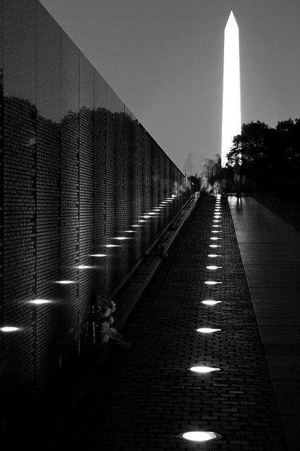 Vietnam War Memorial at Night | photo Toronto Trip, Visit Dc, Maya Lin, Vietnam Memorial, History Magazine, Dc Travel, South Vietnam, Night Photo, Vietnam Veterans Memorial