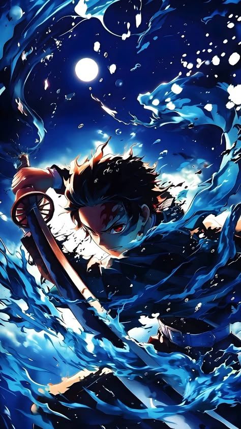 Tiktok Wallpaper Aesthetic, Film Jurassic World, Cartoons Krishna, Demon Slayer Tanjiro Kamado, Tiktok Wallpaper, Water Breathing, Tanjiro Demon Slayer, Male Anime Characters, Dramatic Art