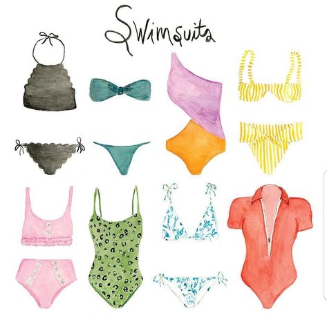 Small Easy Drawings, Pretty Bathing Suit, Suit Drawing, Clothes Illustration, Swim Style, Scrapbook Book, Fashion Book, Feminine Art, Letter Stamps