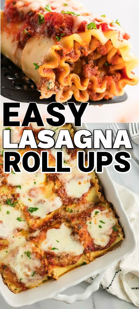 Lasagna Rollups Recipe, Easy Lasagna Rolls, Easy Lasagna Roll Ups, Beef Pasta Sauce, Lasagna Recipe Roll Ups, Easy Meat Lasagna, Lasagna Rolls Recipe, Cheesy Rolls, Lasagna Chicken