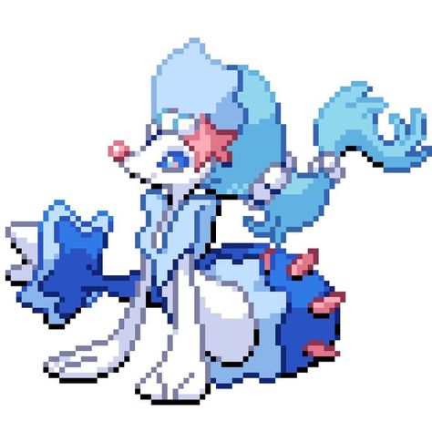 Pixel Pokemon Icon, Primarina Pokemon, Pokemon Sprites Pixel Art, Popplio Pokemon, Pokemon Primarina, Blue Pokemon, Pokemon App, Pokemon Pixel Art, Pokemon Battle