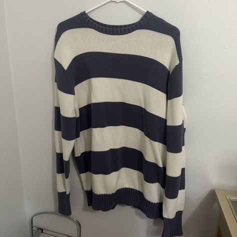 Brianna Sweater, Fall Closet, Brandy Melville Sweaters, Cute Sweaters, Stripe Sweater, Brandy Melville, Brandy, Blue White, Color Blue