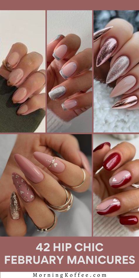 For those looking for Valentine's Day 2025 or February nail ideas to be in tune every February 14, this is the right place where you will find more than 30 spectacular designs. Crazy cute February nails Valentine Day 2025 Nails, February Manicure Ideas, Mauve Valentine Nails, Late February Nails, February Birthday Nails Ideas, February Almond Nails, February Nails Ideas 2024, Classy Nails Design Ideas, February Nails Ideas Valentines Day Red