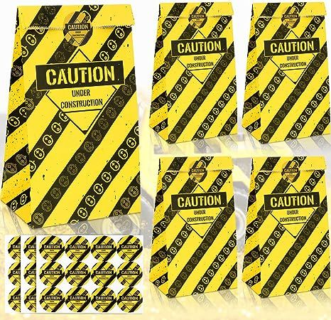 Amazon.com: 30 Pcs Construction Party Bags Construction Party Goodie Bags with Caution Stickers Construction Treat Bags Truck Themed Candy Bag Paper Party Favor Bag for Theme Party Supplies Decorations : Home & Kitchen Party Goodie Bags, Sunglasses Party Favor, Construction Theme Party, Party Favor Bag, Wild Baby, Retail Bags, Farm Birthday Party, Construction Theme, Construction Party