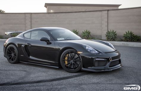 Mean Black Porsche Cayman Wearing Custom Body Kit 2006 Porsche Cayman S, Porsche Techart, Porsche Cayman 981, Porsche Gt4, Blacked Out Cars, Gt4 Rs, Custom Body Kits, Cayman 987, Porsche 987