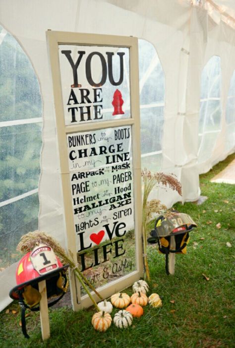 Firefighter Wedding Decorations, Firefighter Wedding Ideas, Maid Of Honor Responsibilities, Fireman Wedding, Fire Theme, Fire Wedding, Grooms Table, Firefighter Wedding, Wedding 2025