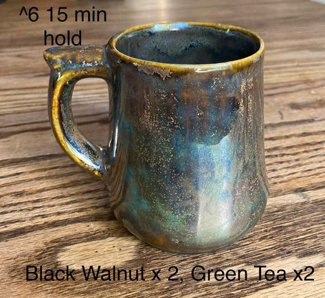 Mayco Glaze Storm Gray, Mayco Glaze Black Walnut, Black Walnut Glaze Combinations, Mayco Glaze, Ceramic Glazing, Glaze Combos, Pottery Inspo, Pottery Glaze, Ceramic Glazes