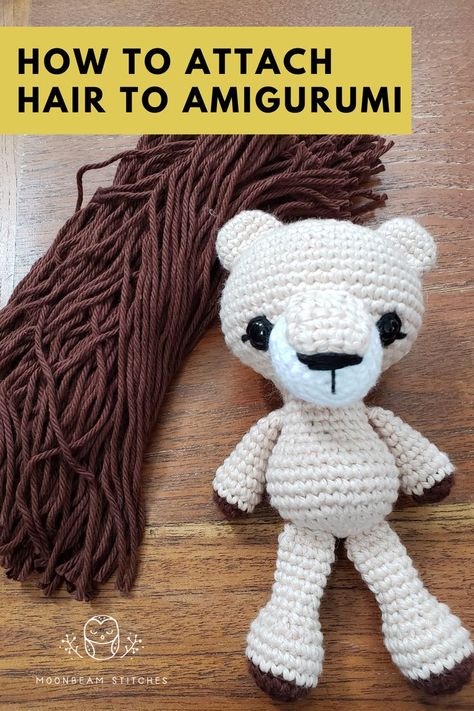 Your Crochet, Crochet Hair, Crochet Hair Styles, How To Make Hair, Crochet Stitches, Crochet Projects, I Am Awesome, Amigurumi, Teddy Bear