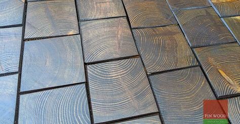 End Grain Flooring - Expert advice #CraftedForLife #CraftedForLife End Grain Wood Wall, End Grain Wood Flooring, Cheap Flooring Ideas, Scaffold Board Flooring, End Grain Wood Floor, Wood End Grain Floor, Reclaimed Heart Pine Flooring, End Grain Flooring, Cottage Flooring