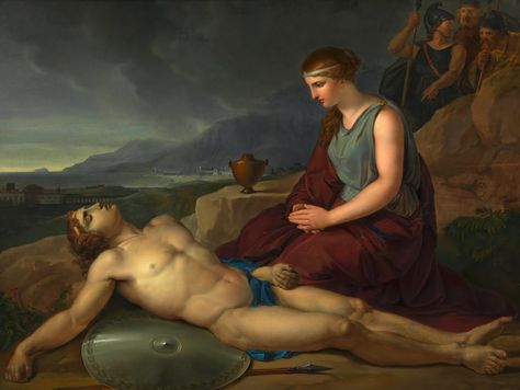 Antigone Kneeling Next To The Body Of Her Brother Polynices, Painted By Joseph Abel (c. 1764—1818), [Public Domain] via Creative Commons and the Wien Museum Oil Canvas, Old Master, Her Brother, Art Paint, Art And Architecture, Collage Art, Oil On Canvas, Painter, Beauty