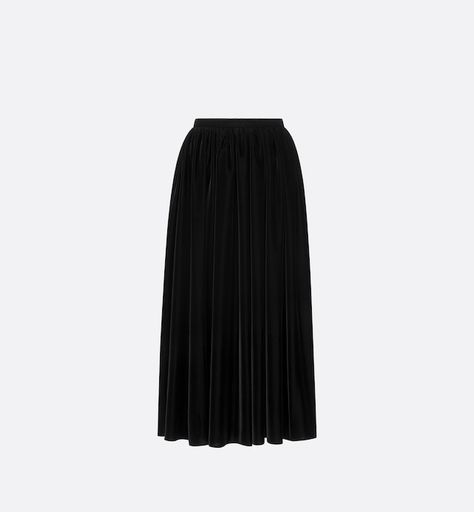 Mid-Length Pleated Skirt Black Plumetis Tulle | DIOR Dior Skirt, Book Dress, Couture Looks, Christian Dior Couture, Dior Couture, Mid Length Skirts, Workout Jacket, 2024 Collection, Lady Dior