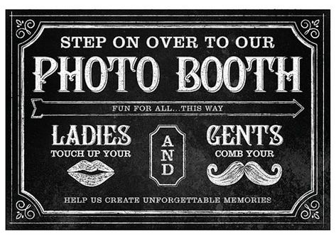 Photo booth sign and ideas Decor Photobooth, Diy Wedding Photo Booth, Wedding Chalkboard Signs, Photo Booth Sign, Chalk Sign, Directional Signage, Chalkboard Print, Photos Booth, Directional Signs