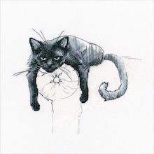 Black Cat Cross Stitch, Cat Cross Stitches, Aida Cloth, Cat Items, Cat Cross Stitch, Cross Stitches, Counted Cross Stitch Kits, Art Textile, Stitch Kit