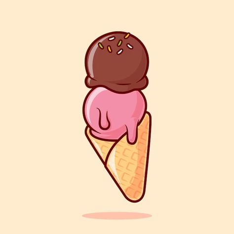 Catalyststuff | Freepik Ice Cream Illustration, Coffee Cartoon, Ice Cream Design, Food Cartoon, Vector Icons Illustration, Illustration Food, Designer Logo, Logo Designer, You're Awesome