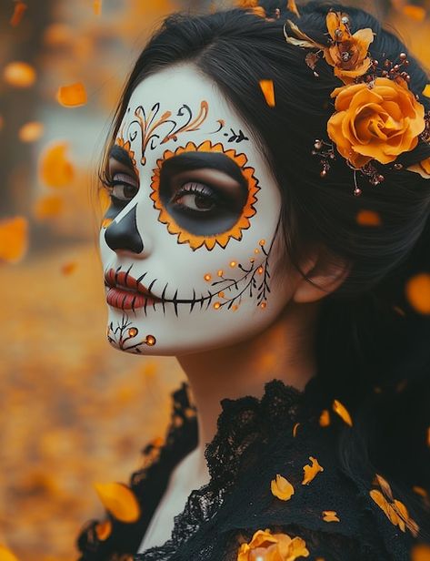 Mexican Face Paint, Halloween Makeup For Men With Beards, Day Of The Dead Make Up, Day Of The Dead Makeup Easy, Dia De Los Muertos Makeup For Women, How To Do Dia De Los Muertos Makeup, Catrin Aesthetic, Outfits Catrina, Dia De Los Muertos Makeup Ideas