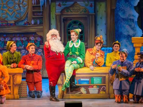 Holiday films onstage, from 'White Christmas' to 'Elf' Elf Jr The Musical, Elf Musical, Elf Costumes, Elf The Musical, Musical Costumes, Community Theater, Christmas Elves, Santa's Workshop, Elf Costume