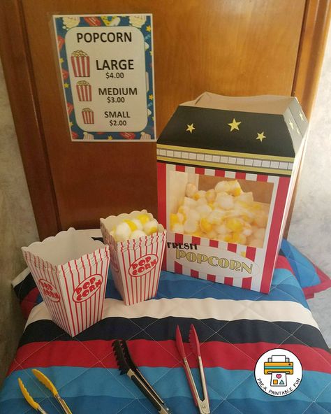 Movie Theater Dramatic Play, Theater Dramatic Play, Sensory Recipes, Movie Theater Theme, Dramatic Play Activities, Daycare Spaces, Dramatic Play Themes, Role Play Areas, Prop Box