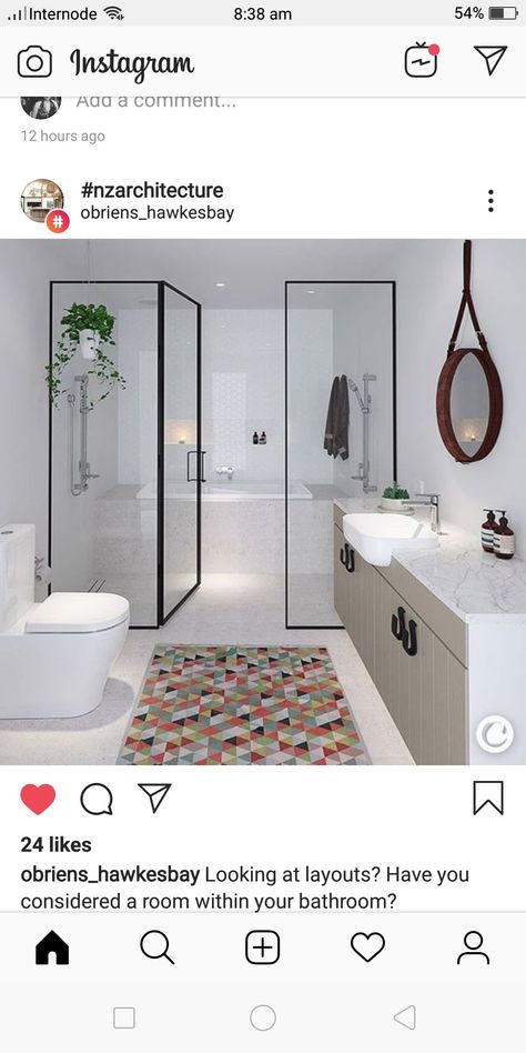 Toilet Wet And Dry Area, Bathroom Dry And Wet Area Partition, Wet Zone Bathroom, Wet And Dry Bathroom Ideas, Wet Area Bathroom, Owners Bedroom, Glass Shower Tub, Room Within A Room, Tree House Interior