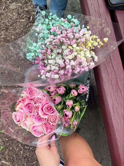 pink, light blue, pastels, arrangement of flowers, trader joe’s, bouquets Store Bought Flowers, Pretty Flowers Aesthetic, Trader Joes Flowers, Baby S Breath, Flowers Aesthetic, Flower Therapy, Trader Joe’s, Buy Flowers, Trader Joe