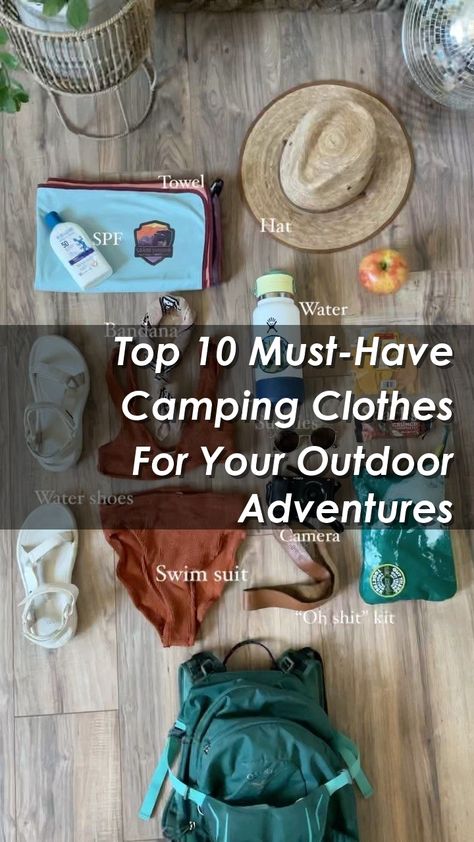 Discover the top 10 must-have camping clothes for your outdoor adventures! From durable hiking boots to cozy fleece jackets, these essentials will keep you comfortable and stylish in the great outdoors. Whether you're camping in the mountains or by the beach, make sure you have the right gear to stay warm and dry. Shop now for the best selection of camping clothes! Amazon Hiking Clothes, Amazon Camping Must Haves, Camping Essentials For Women, Hiking Essentials For Women, Camping Clothes For Women, Camping Style Clothes, Camping Fits, Camping Outfits For Women Summer, Winter Camping Outfits