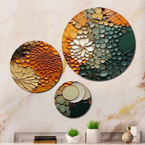 Circle Artwork, Circle Metal Wall Art, Round Art, Round Wall Art, Accent Wall Decor, Metal Art Prints, Art Print Set, Metal Artwork, Online Art Store