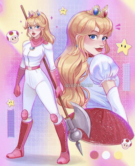 Luz Tapia Art, Princess Peach Cosplay, Peach Cosplay, Super Princess Peach, Super Mario Princess, Mario And Princess Peach, Super Princess, Peach Mario, Mario Fan Art