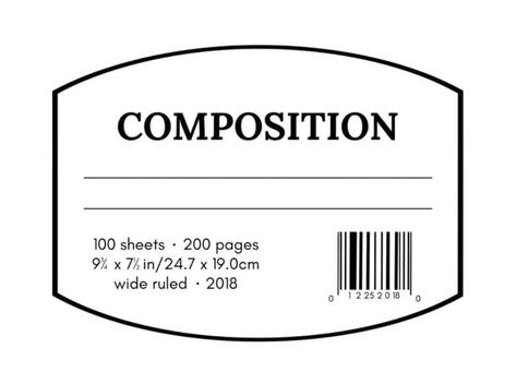 Composition Notebook Label, Book Cover Art Diy, Notebook Labels, Teacher Appreciation Gifts Diy, Notebook Templates, Notebook Cover Design, Book Cover Template, Book Labels, Composition Book