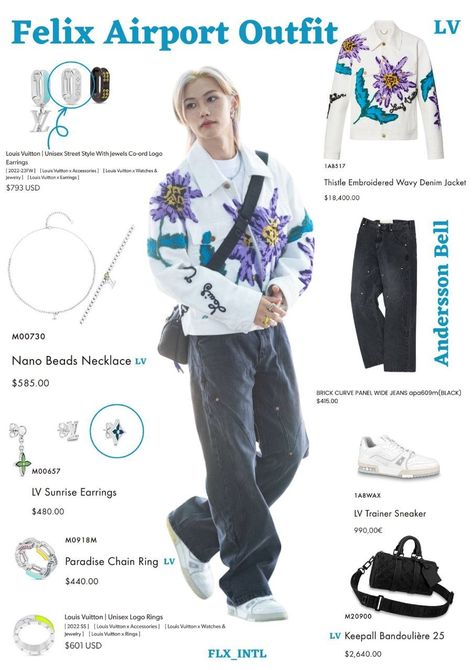 cr: flx_intl Masc Fashion, Crochet Clothing And Accessories, Icn Airport, Felix Stray Kids, Airport Style, Kpop Outfits, Casual Style Outfits, Fitness Inspo, Crochet Clothes