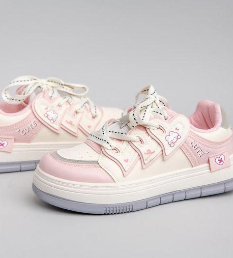 Who wouldn’t love FREE shoes?🥰 our buy 3 get 1 FREE deal ends in exactly 1 week! #trendyshoes #trendingshoes #shoesforher #shoesforwomen #shoesforgirls #shoesforsale #cutegiftsforher #giftsforher #customshoes Cute Shoes Sneakers Casual, Cute Korean Shoes, Pink Aesthetic Shoes, Cutecore Shoes, Cute Shoes Aesthetic, Kawaii Platform Shoes, Narnia Closet, Valentine Shoes, Harajuku Shoes