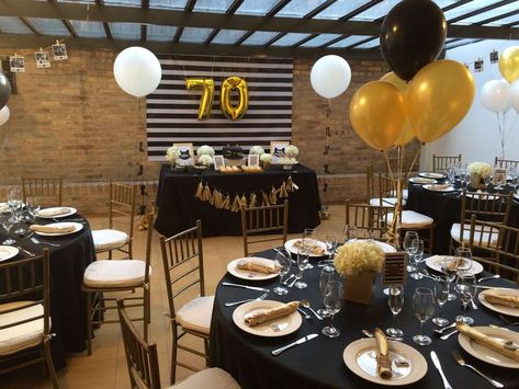 Sylvia's 70th birthday party | CatchMyParty.com 70th Birthday Ideas For Mom, 70 Birthday, 70th Birthday Decorations, Cat Lover Birthday, Birthday Party Table Decorations, 70th Birthday Party, 75th Birthday Parties, Birthday Table Decorations, Mom Party