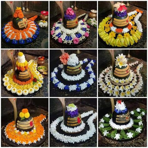 Mahadev Flower Decoration, Shivling Flower Decoration, Manglagauri Decoration, Shivling Decoration Ideas, Shiv Bhakti, Jai Mahadev, Shiva Angry, Puja Decor, Mandir Decoration