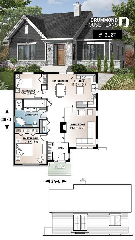 Drummond House Plans, Basement House Plans, Sims 4 House Plans, Casas The Sims 4, Sims House Plans, Craftsman Style Home, Sims House Design, Ranch House Plans, Craftsman House Plans